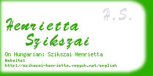 henrietta szikszai business card